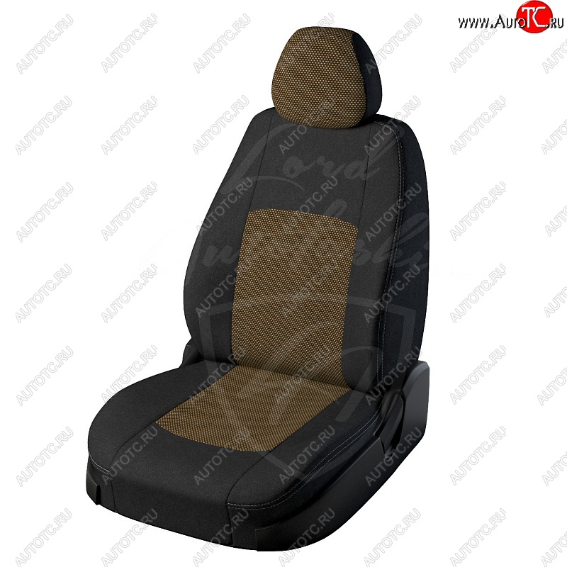 5 999 р. Чехлы для сидений Lord Autofashion Турин (жаккард) Ford Focus 3 универсал рестайлинг (2014-2019) (Чёрный, вставка Тома Жёлтый)  с доставкой в г. Кемерово