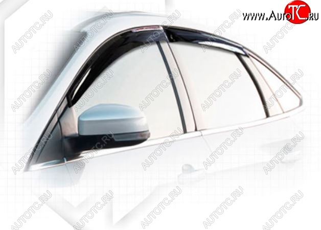 1 999 р. Дефлектора окон CA-Plastic Ford Focus 3 седан рестайлинг (2014-2019) (Classic полупрозрачный, Без хром.молдинга)  с доставкой в г. Кемерово