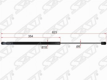 Упор крышки багажника SAT (газовый) Ford Focus  3 (2010-2019) хэтчбэк дорестайлинг, хэтчбэк рестайлинг