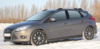 9 249 р. Комплект рейлингов АПС  Ford Focus  3 (2010-2019) хэтчбэк дорестайлинг, хэтчбэк рестайлинг (Черные, без поперечин)  с доставкой в г. Кемерово. Увеличить фотографию 2