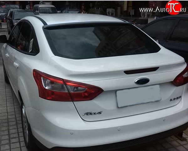 2 199 р. Козырёк на заднее стекло M-VRS Ford Focus 3 седан рестайлинг (2014-2019) (Неокрашенный)  с доставкой в г. Кемерово