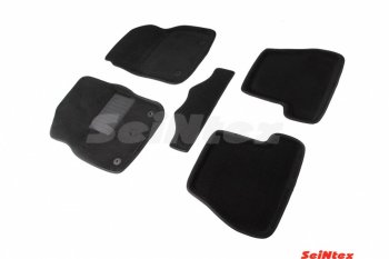 Комплект 3D ковриков в салон (АКПП) Seintex Ford Focus  3 (2010-2015) хэтчбэк дорестайлинг, седан дорестайлинг (Чёрный)