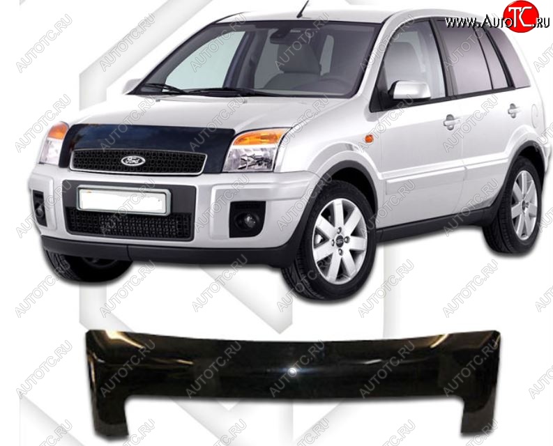 1 999 р. Дефлектор капота CA-Plastic Ford Fusion 1 хэтчбэк дорестайлинг (2002-2005) (Classic черный, Без надписи)  с доставкой в г. Кемерово