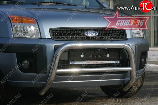 10 979 р. Защита переднего бампера Souz-96 (d60) Ford Fusion 1  рестайлинг, хэтчбэк (2005-2012)  с доставкой в г. Кемерово