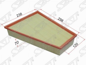 Фильтр воздушный двигателя SAT (298/120х238х70 mm) Ford Galaxy  2 (2006-2015), Ford Mondeo (2007-2014), Volvo S80 ( AS60 седан,  AS40,AS70, AS90) (2006-2016), Volvo V70 (2008-2016)