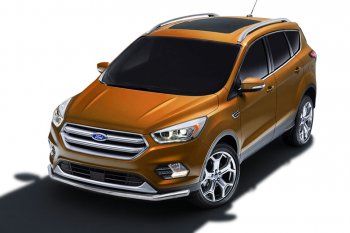 Защита заднего бампера Slitkoff (d57) Ford Kuga  2 (2016-2019) рестайлинг