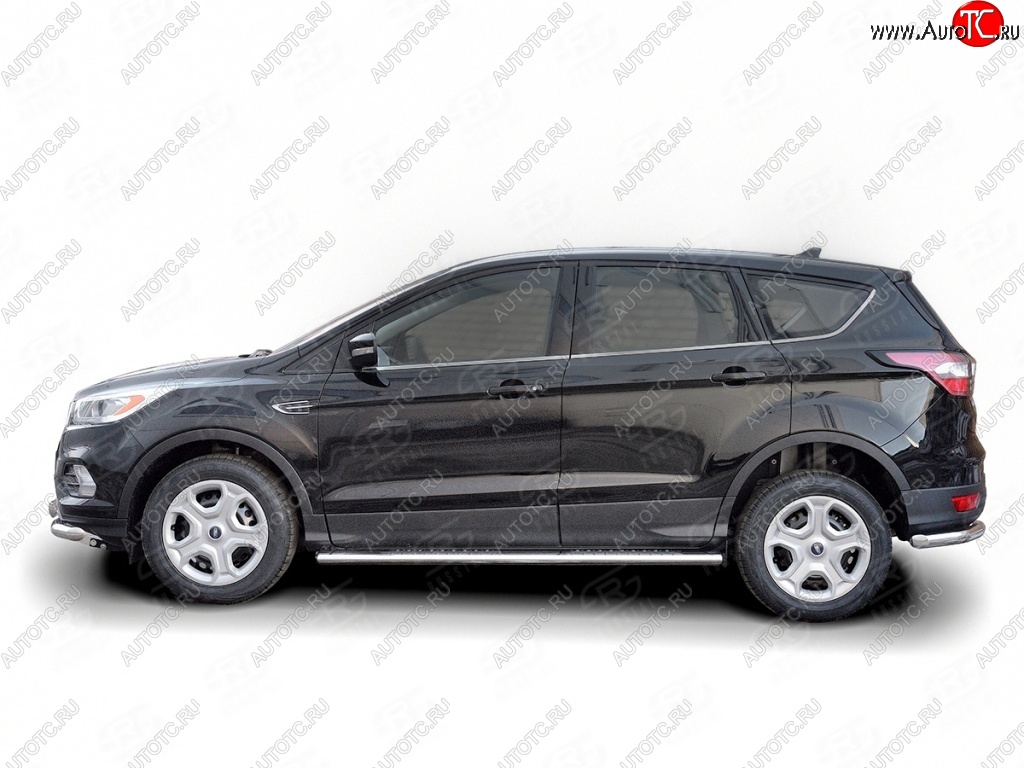 27 699 р. Порожки для ног (труба Ø120х60, овал с проступью) Russtal  Ford Kuga  2 (2016-2019) рестайлинг  с доставкой в г. Кемерово