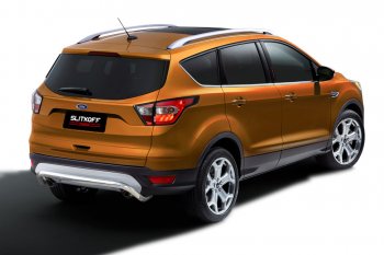 Защита заднего бампера Slitloff (d57, скоба) Ford Kuga  2 (2016-2019) рестайлинг