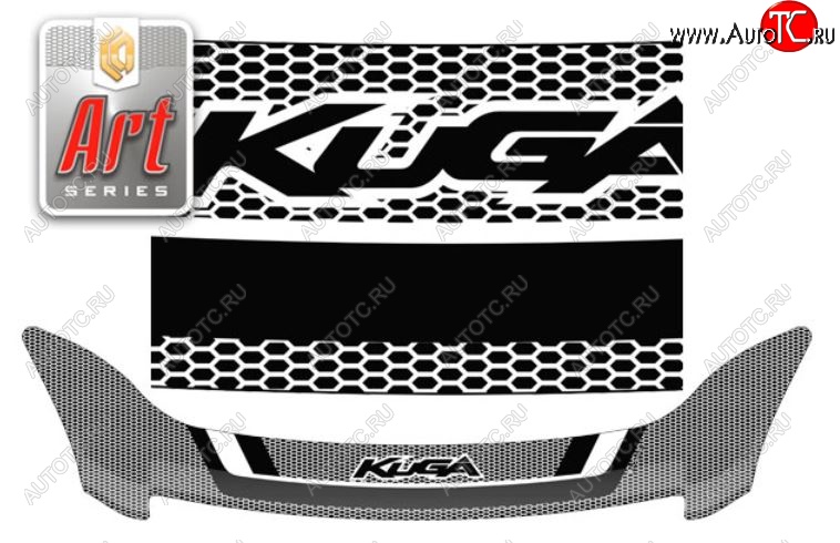 2 599 р. Дефлектор капота CA-Plastiс  Ford Kuga  1 (2008-2013) (серия Art графит)  с доставкой в г. Кемерово