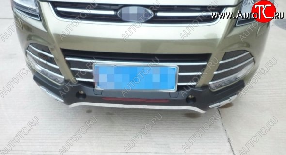 12 199 р. Накладка на передний бампер CT Ford Kuga 2 дорестайлинг (2013-2016) (Неокрашенная)  с доставкой в г. Кемерово