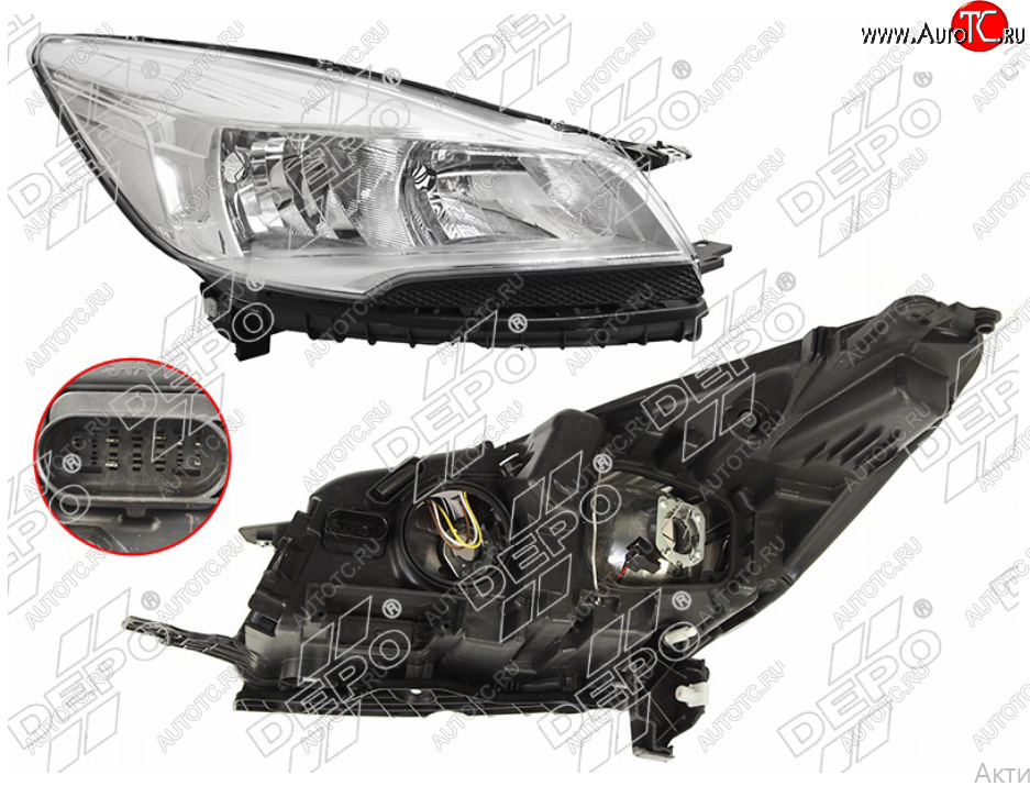 14 299 р. Правая фара (галоген, с корректором) DEPO Ford Kuga 2 дорестайлинг (2013-2016)  с доставкой в г. Кемерово