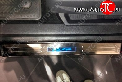 5 949 р. Накладки на порожки автомобиля СТ v2 Ford Kuga 2 дорестайлинг (2013-2016)  с доставкой в г. Кемерово