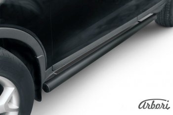 6 569 р. Защита штатных порогов Arbori (черная, d76 mm).  Ford Kuga  1 (2008-2013)  с доставкой в г. Кемерово. Увеличить фотографию 1