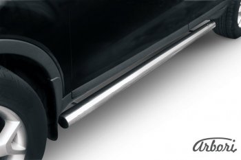 12 509 р. Защита штатных порогов Arbori (нержавейка, d76 mm).  Ford Kuga  1 (2008-2013)  с доставкой в г. Кемерово. Увеличить фотографию 1