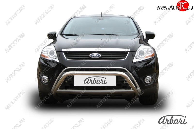 23 939 р. Защита переднего бампера Arbori (низкая с 1 перемычкой, нержавейка, d57 mm) Ford Kuga 1 (2008-2013)  с доставкой в г. Кемерово