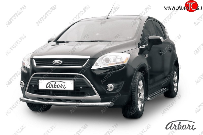 9 899 р. Защита переднего бампера Arbori (нержавейка, 1 труба d57mm) Ford Kuga 1 (2008-2013)  с доставкой в г. Кемерово