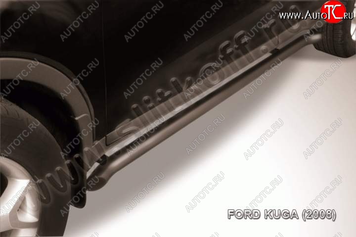 11 349 р. Защита порогов d57 Slitkoff (труба) Ford Kuga 1 (2008-2013) (Цвет: серебристый)  с доставкой в г. Кемерово