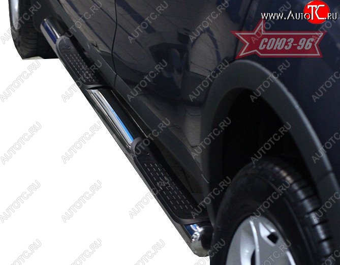 20 519 р. Защита порогов с проступью Souz-96 (d76) Ford Kuga 1 (2008-2013)  с доставкой в г. Кемерово