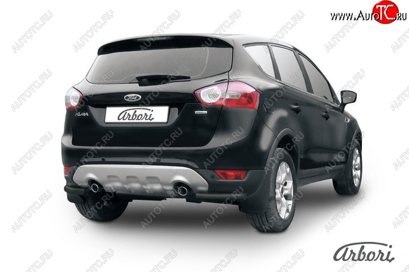 7 019 р. Защита заднего бампера Arbori (уголки, черная, 1 труба d57 mm). Ford Kuga 1 (2008-2013)  с доставкой в г. Кемерово