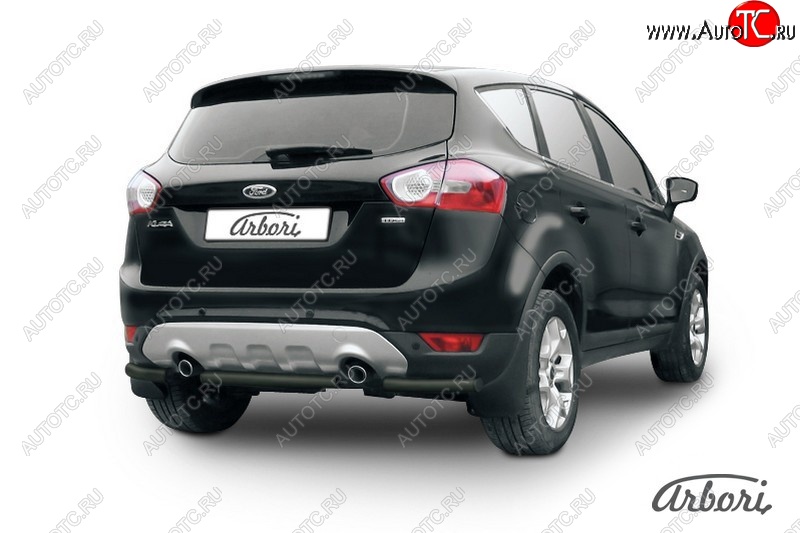 7 019 р. Защита заднего бампера Arbori (черная, 1 труба d57 mm). Ford Kuga 1 (2008-2013)  с доставкой в г. Кемерово