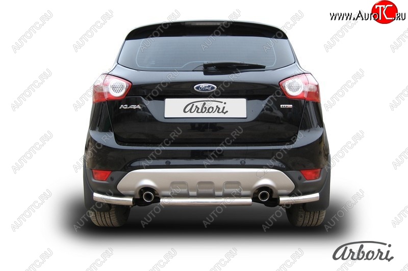 6 389 р. Защита заднего бампера Arbori (нержавейка, 1 труба d57 mm). Ford Kuga 1 (2008-2013)  с доставкой в г. Кемерово