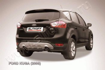Защита заднего бампера d57 Slitkoff (d57, черная, короткая) Ford Kuga  1 (2008-2013)