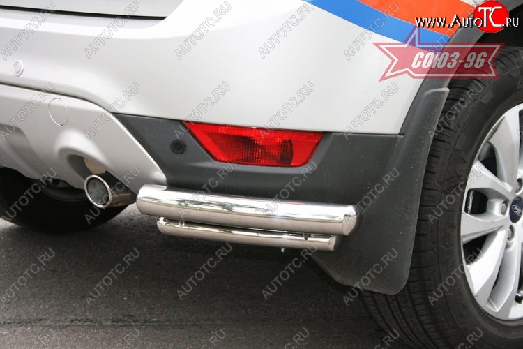 10 574 р. Защита заднего бампера Souz-96 (d42-60) Ford Kuga 1 (2008-2013)  с доставкой в г. Кемерово