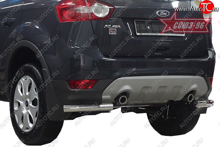 11 114 р. Защита заднего бампера из боковых уголков Souz-96 (d60) Ford Kuga 1 (2008-2013)  с доставкой в г. Кемерово