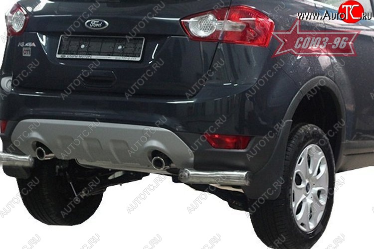 12 779 р. Защита заднего бампера из уголков Souz-96 (d76) Ford Kuga 1 (2008-2013)  с доставкой в г. Кемерово