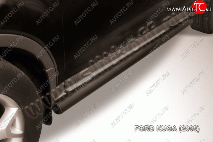 10 599 р. Защита порогов d76 труба Slitkoff  Ford Kuga  2 (2013-2016) дорестайлинг (Цвет: серебристый)  с доставкой в г. Кемерово
