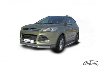 12 869 р. Защита переднего бампера Arbori (нержавейка, 1 труба d57 mm)  Ford Kuga  2 (2013-2016) дорестайлинг  с доставкой в г. Кемерово. Увеличить фотографию 2