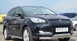 13 999 р. Защита переднего бампера (2 трубыØ75х42 и 63 мм, нержавейка) Russtal Ford Kuga 2 дорестайлинг (2013-2016)  с доставкой в г. Кемерово. Увеличить фотографию 3