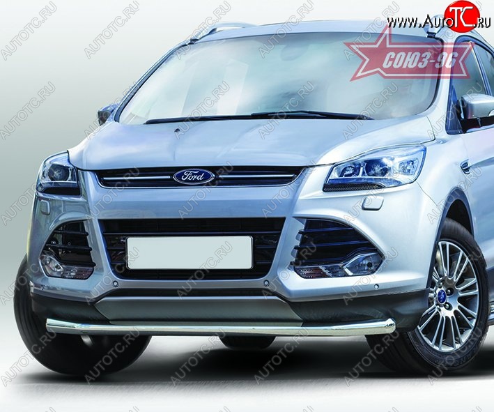 2 384 р. Защита переднего бампера одинарная Souz-96 Premium High (d60)  Ford Kuga  2 (2013-2016) дорестайлинг  с доставкой в г. Кемерово