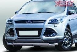 20 339 р. Защита переднего бампера двойная Souz-96 (d60/75х42).  Ford Kuga  2 (2013-2016) дорестайлинг  с доставкой в г. Кемерово. Увеличить фотографию 1