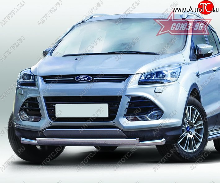 20 339 р. Защита переднего бампера двойная Souz-96 (d60/75х42).  Ford Kuga  2 (2013-2016) дорестайлинг  с доставкой в г. Кемерово