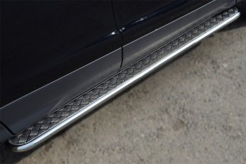 22 999 р. Широкая защита порогов с трубой d42 мм SLITKOFF v2 Ford Kuga 2 дорестайлинг (2013-2016)  с доставкой в г. Кемерово. Увеличить фотографию 1