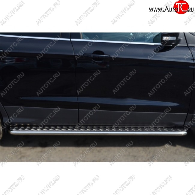 35 549 р. Широкая защита порогов с трубой d42 мм с нержавеющим листом SLITKOFF v3 Ford Kuga 2 дорестайлинг (2013-2016)  с доставкой в г. Кемерово
