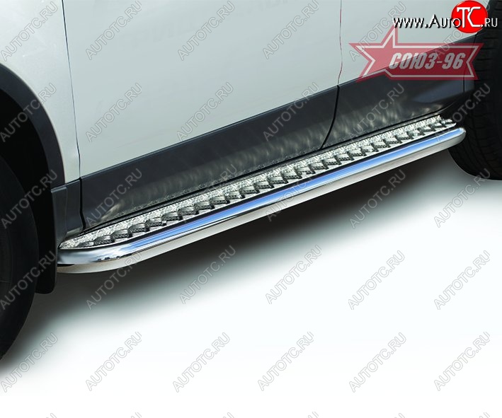 16 829 р. Защита порогов с листом Souz-96 (d60). Ford Kuga 2 дорестайлинг (2013-2016)  с доставкой в г. Кемерово