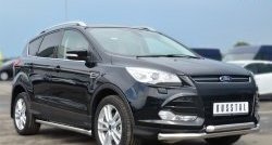 69 999 р. Защита порогов из круглой трубы диаметром 63 мм Russtal Ford Kuga 2 дорестайлинг (2013-2016) (Защита порогов с со скосами на торцах (вариант 1))  с доставкой в г. Кемерово. Увеличить фотографию 2