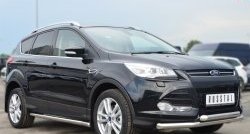69 999 р. Защита порогов из круглой трубы диаметром 63 мм Russtal Ford Kuga 2 дорестайлинг (2013-2016) (Защита порогов с со скосами на торцах (вариант 1))  с доставкой в г. Кемерово. Увеличить фотографию 12