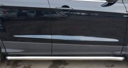 69 999 р. Защита порогов из круглой трубы диаметром 63 мм Russtal Ford Kuga 2 дорестайлинг (2013-2016) (Защита порогов с со скосами на торцах (вариант 1))  с доставкой в г. Кемерово. Увеличить фотографию 5