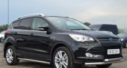 69 999 р. Защита порогов из круглой трубы диаметром 63 мм Russtal Ford Kuga 2 дорестайлинг (2013-2016) (Защита порогов с со скосами на торцах (вариант 1))  с доставкой в г. Кемерово. Увеличить фотографию 7