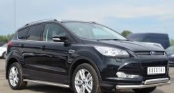 24 649 р. Широкая защита порогов SLITKOFF Ford Kuga 2 дорестайлинг (2013-2016)  с доставкой в г. Кемерово. Увеличить фотографию 3