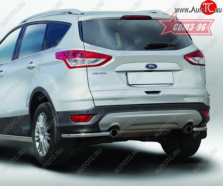 7 604 р. Защита заднего бампера из боковых уголков Souz-96 (d42) Ford Kuga 2 дорестайлинг (2013-2016)  с доставкой в г. Кемерово