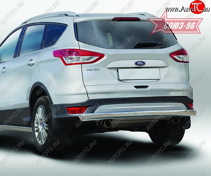 15 614 р. Защита заднего бампера из овальной трубы Souz-96 Long (в 75х42) Ford Kuga 2 дорестайлинг (2013-2016)  с доставкой в г. Кемерово