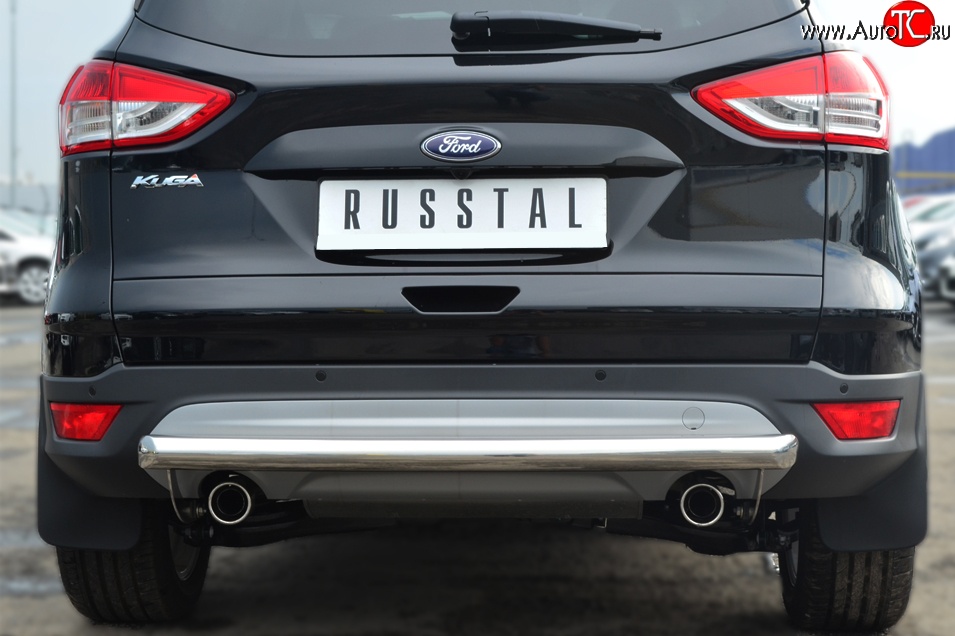 13 449 р. Одинарная защита заднего бампера из трубы диаметром 63 мм SLITKOFF  Ford Kuga  2 (2013-2016) дорестайлинг  с доставкой в г. Кемерово