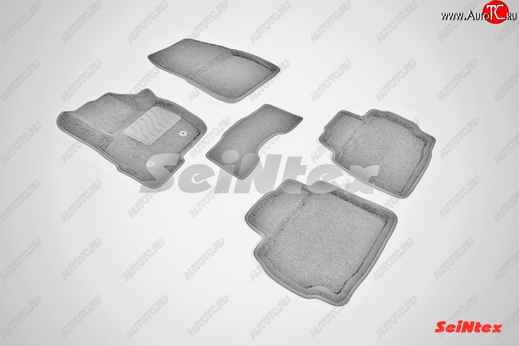 6 699 р. Износостойкие коврики в салон SeiNtex Premium 3D 4 шт. (ворсовые, серые)  Ford Mondeo  MK5 CD391 (2014-2018) дорестайлинг седан  с доставкой в г. Кемерово
