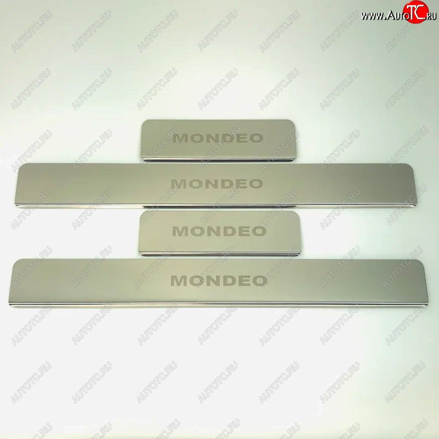 2 179 р. Накладки порожков салона INOX  Ford Mondeo ( MK5 CD391,  MK5,CD391) (2014-2025) дорестайлинг седан, дорестайлинг универсал, рестайлинг универсал, рестайлинг, седан (Нержавеющая сталь)  с доставкой в г. Кемерово