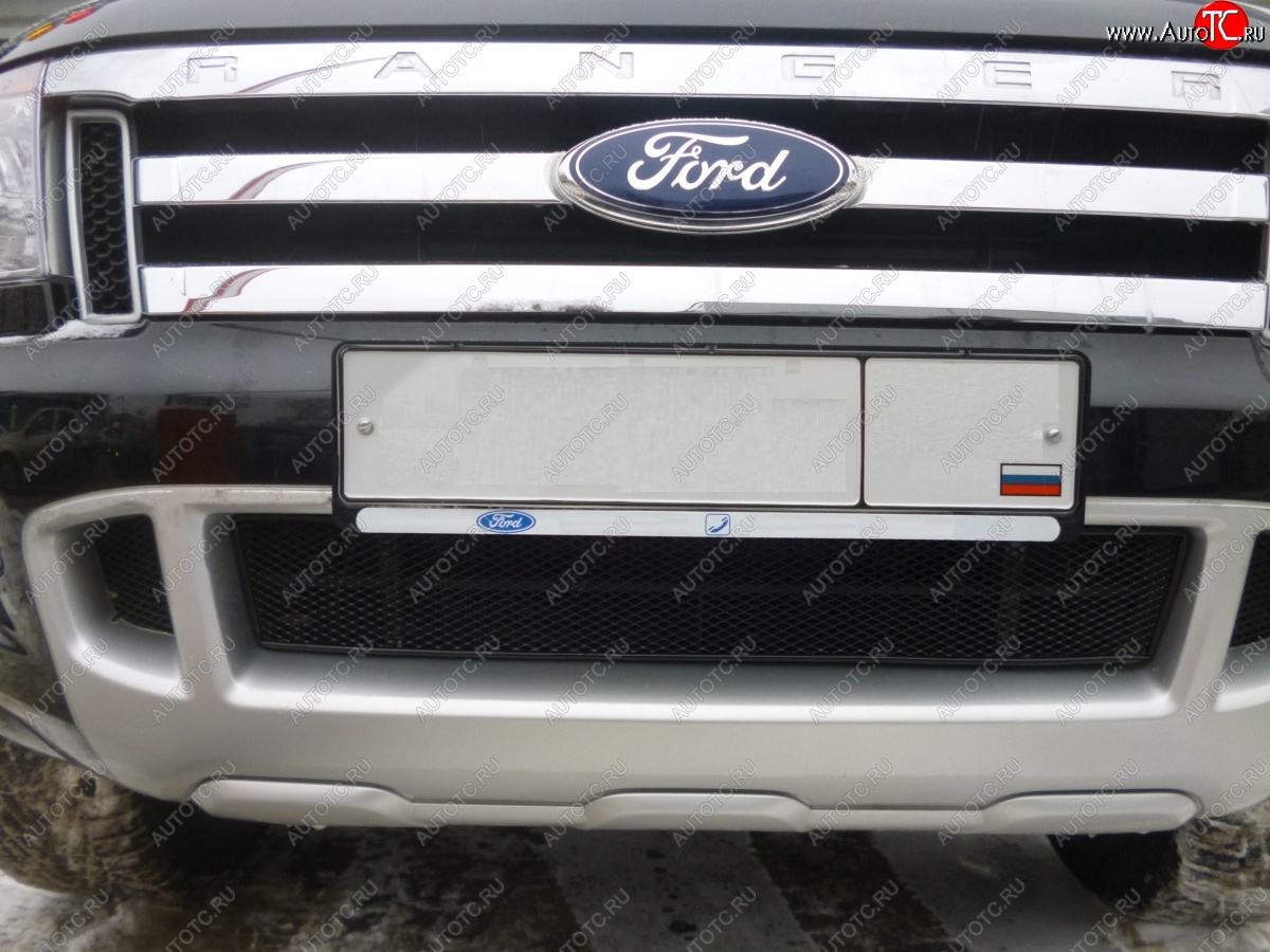 1 844 р. Сетка в воздухозаборник бампера Arbori (20 мм, сота)  Ford Ranger ( DoubleCab,  RapCab) (2011-2016) дорестайлинг (Черная)  с доставкой в г. Кемерово