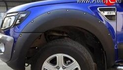 22 299 р. Комплект накладок на колёсные арки Bushwacker Ford Ranger DoubleCab дорестайлинг (2011-2016) (без крепежа, Неокрашенные)  с доставкой в г. Кемерово. Увеличить фотографию 3
